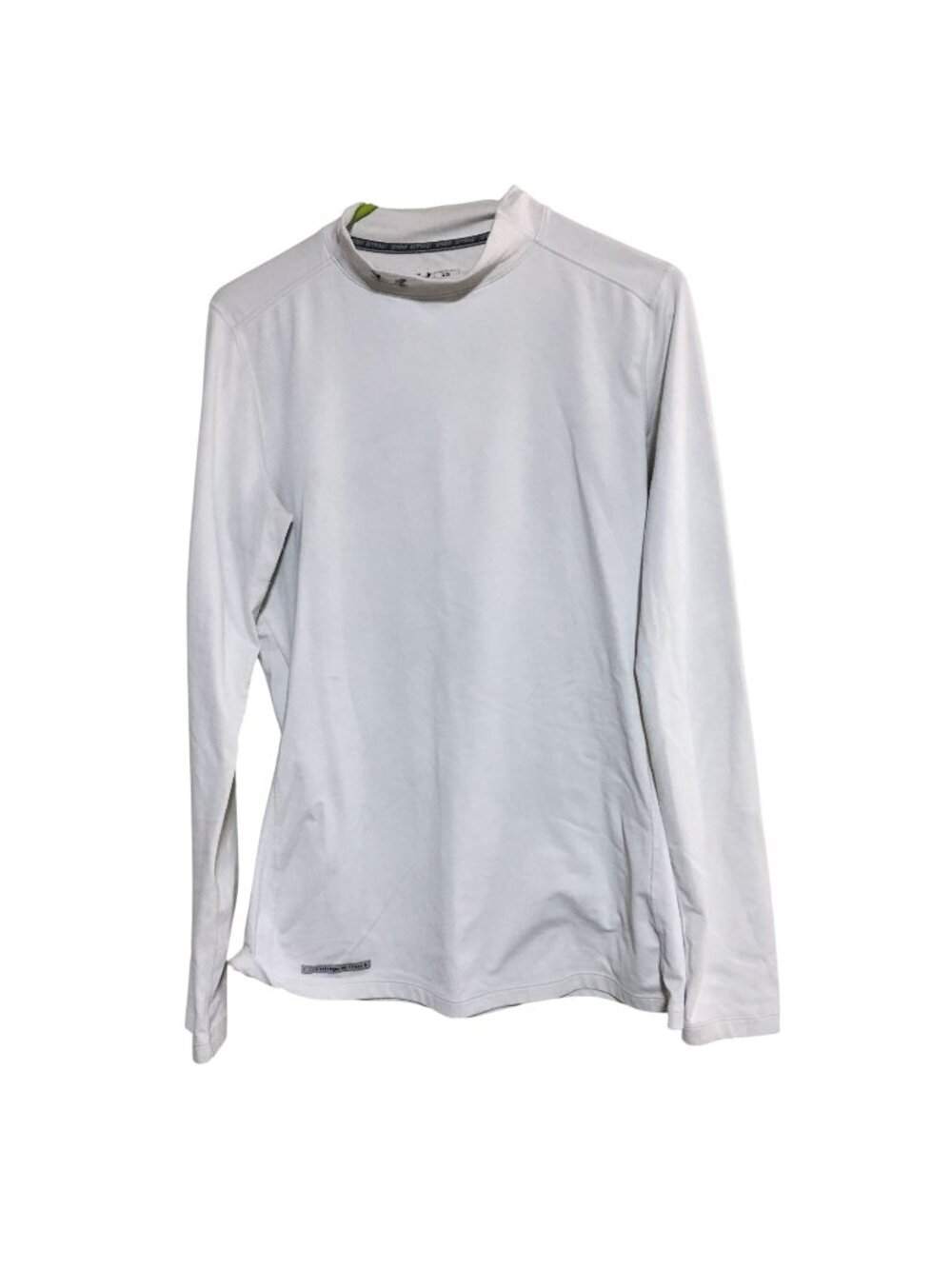 UNDER ARMOUR COLD GEAR FITTED LONG SLEEVE MOCK NECK WHITE SHIRT MENS LARGE